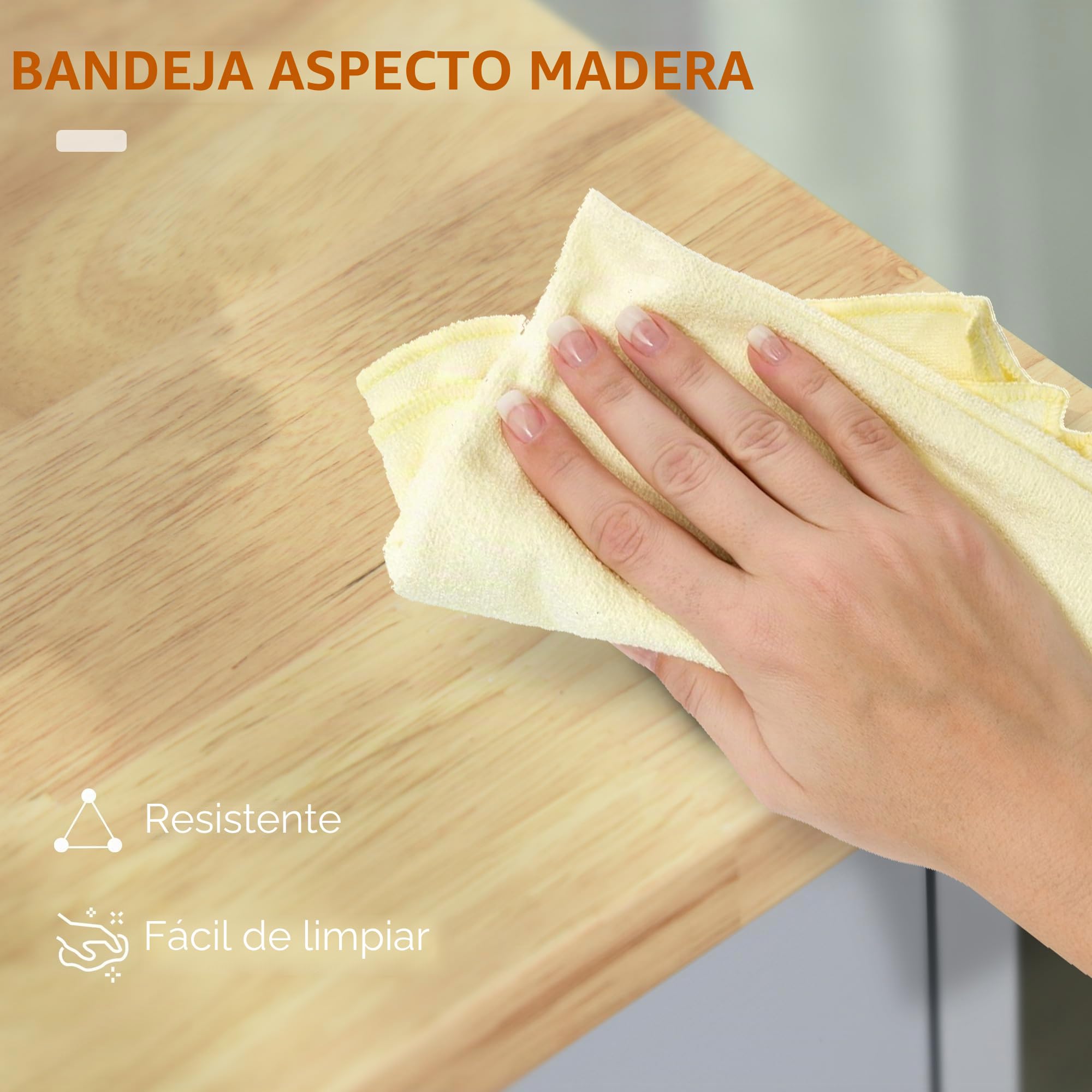 HOMCOM - Postre de cocina con ruedas, 83 x 45 x 91,5 cm, color blanco | Carro de Servicio, Isla de Cocina, Cajón de Armario Portapaños