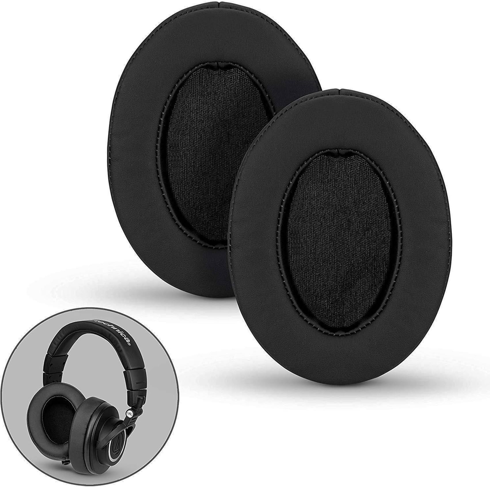 Angled Ear Pads Cushion for Brainwavz HM5, Turtle Beach Force X11, HD280 pro, Monoprice 8323, HifiMan, AKG, Sony, M50X M40X ATH M Series and More Large Headphone Replacement Earpad