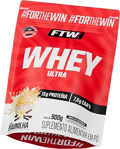 Whey Protein Ultra FTW – Refil 900g Sabor Baunilha Proteína Concentrada WPC, Suplemento Alimentar em Pó, Rico em Aminoácidos Essenciais