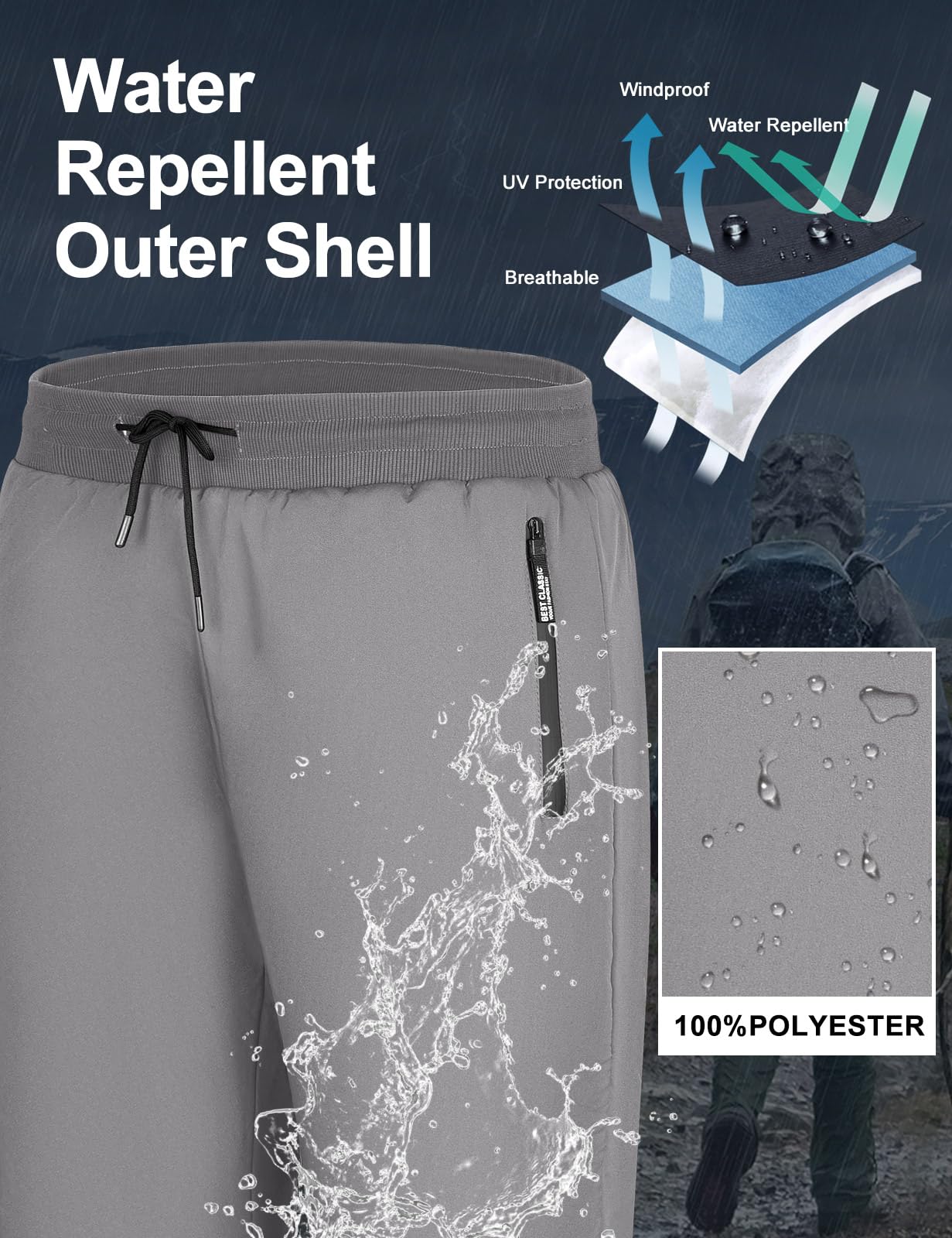 UMIPUBO Pantaloni da Jogging Uomo Foderato in Pile Pantaloni Tuta Invernali Jogger Sportivi Termici Lunghi Pantaloni con Tasche Caldo Elastico Vita con Coulisse Trousers Fitness Corsa Sci