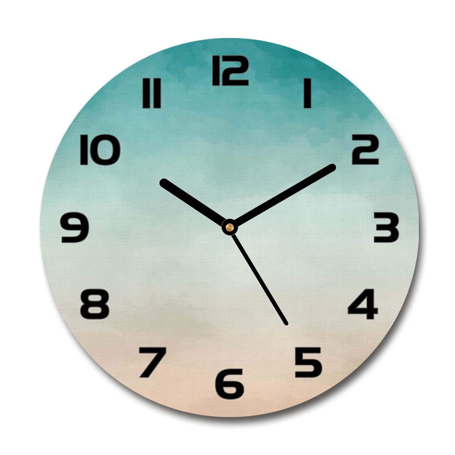 Horloge en verre rond 30cm Tulup silencieuse pour un salon design