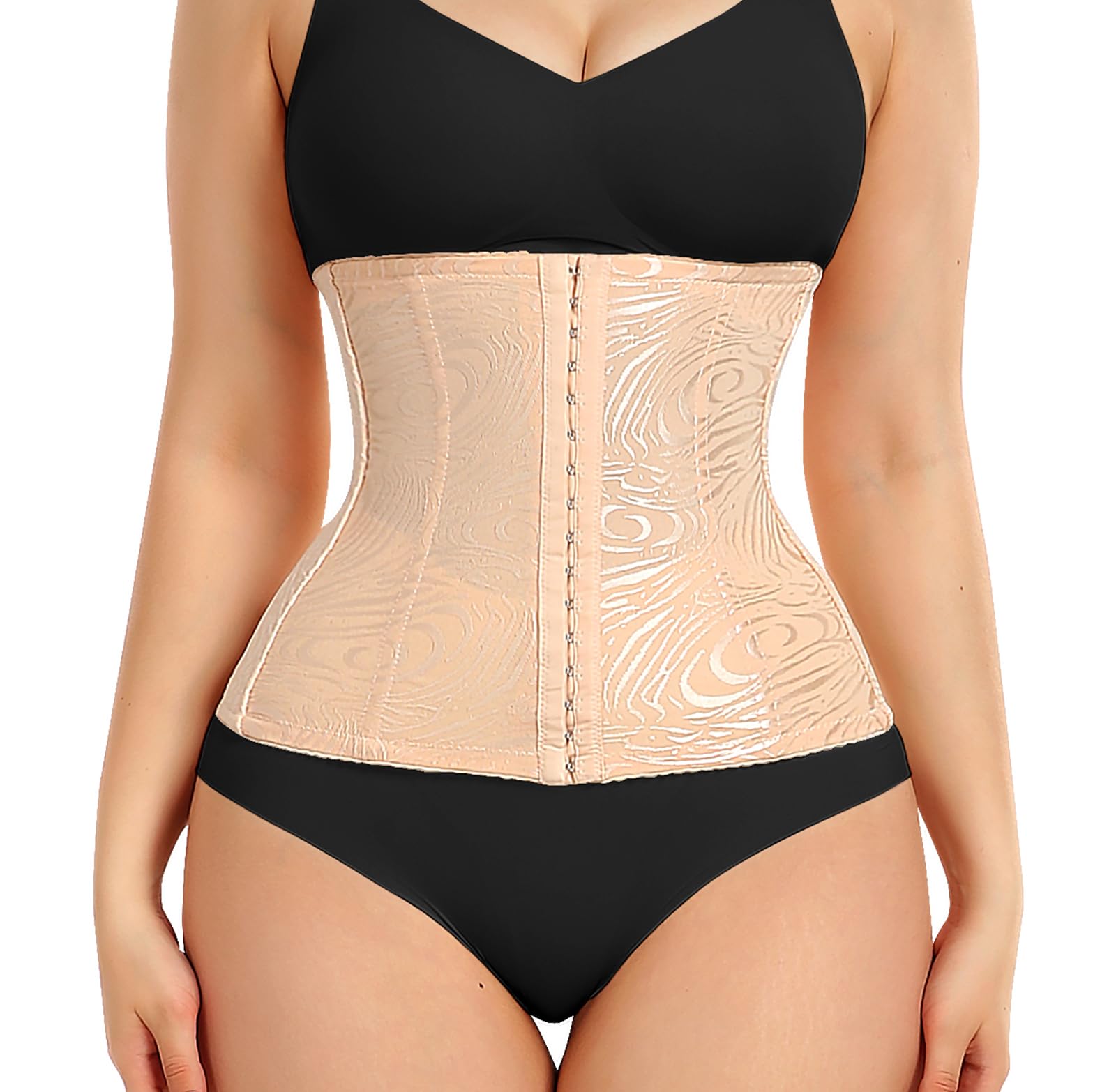 Corset gainant pour femme avec 3 rangées de crochets et 7 os en acier