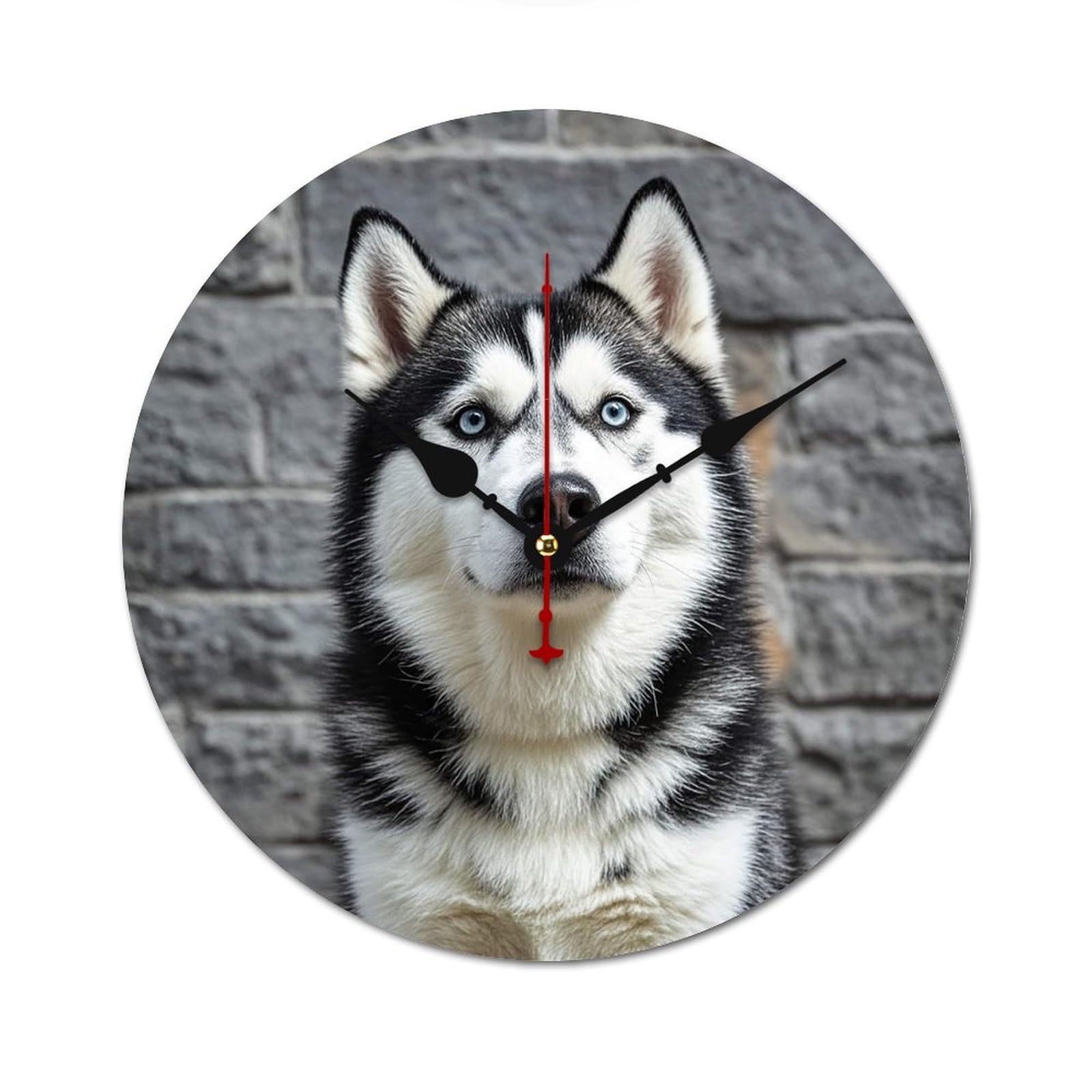 Horloge silencieuse sans tic-tac grand format 60 cm en bois design Husky