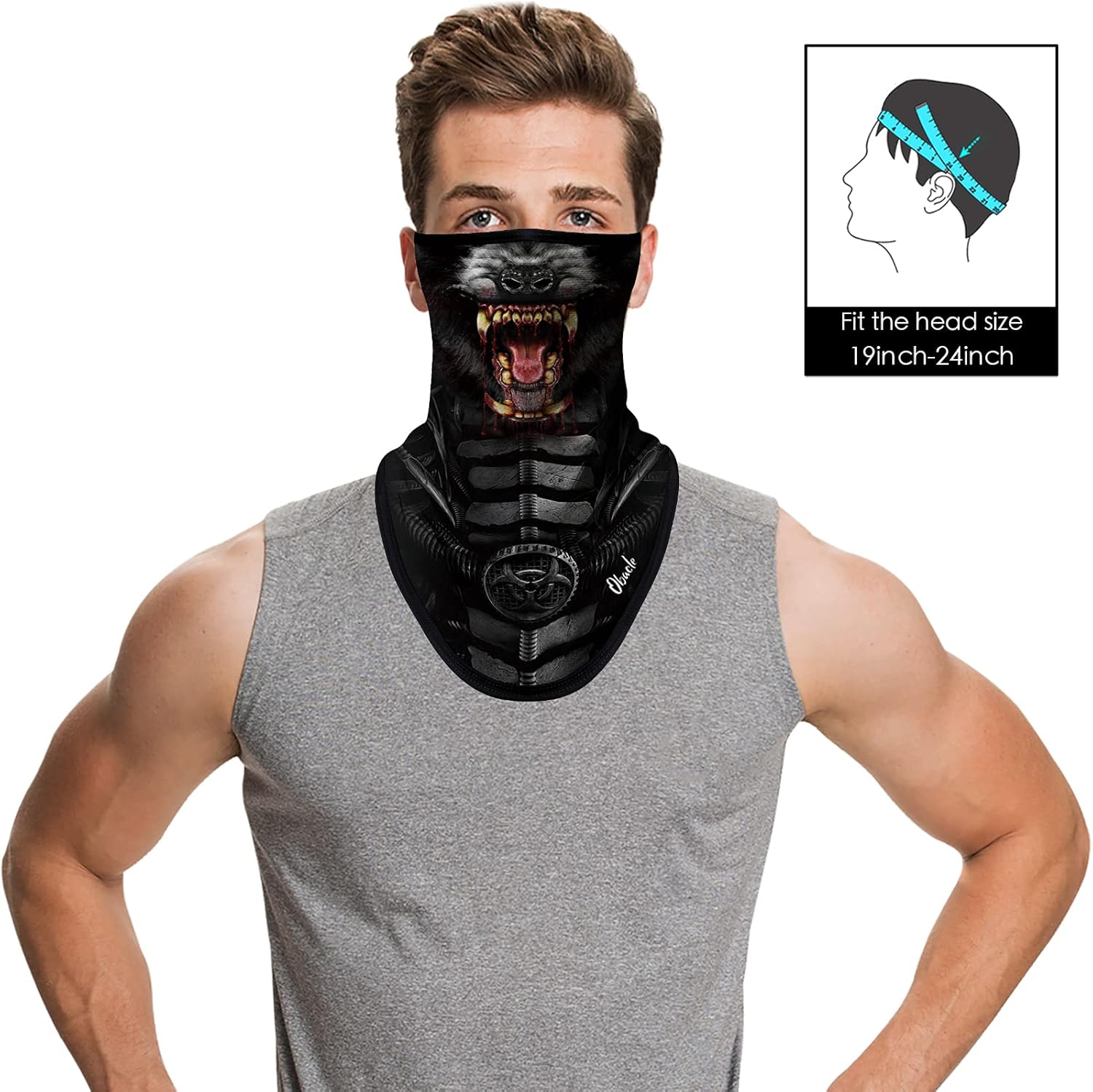 Obacle Neck Gaiter Face Mask with Ear Loops Bandana Face Mask Scarf Face Cover for Men Women - Image 2