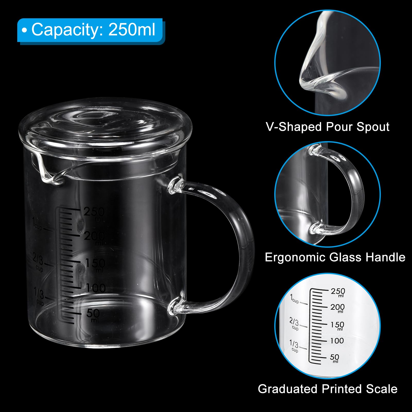 PATIKIL 250ml Glass Measuring Cup - Image 3