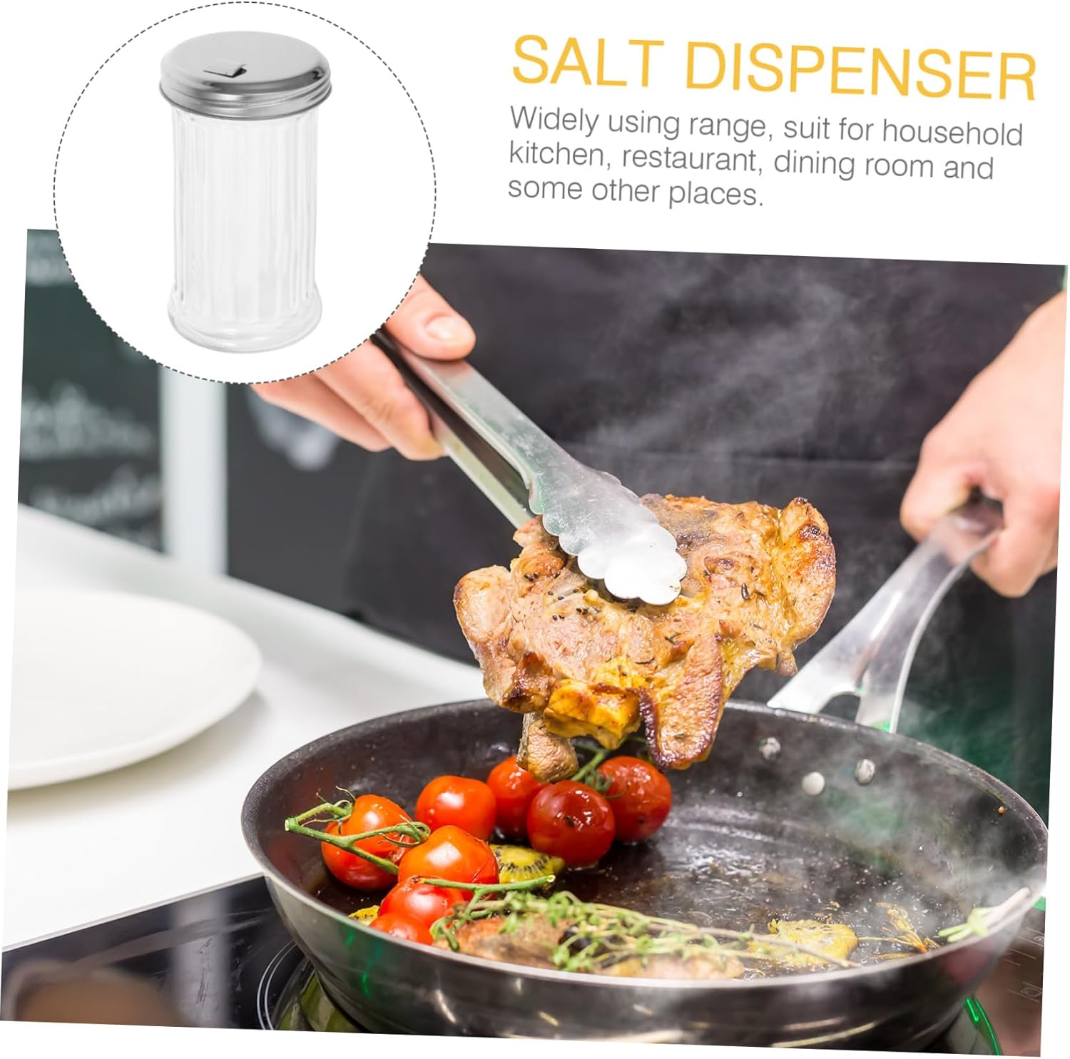 4pcs Glass Condiment Jar Seasoning Shaker Lid Space-saving Dispenser for Kitchen Utensils and Cooking Essentials