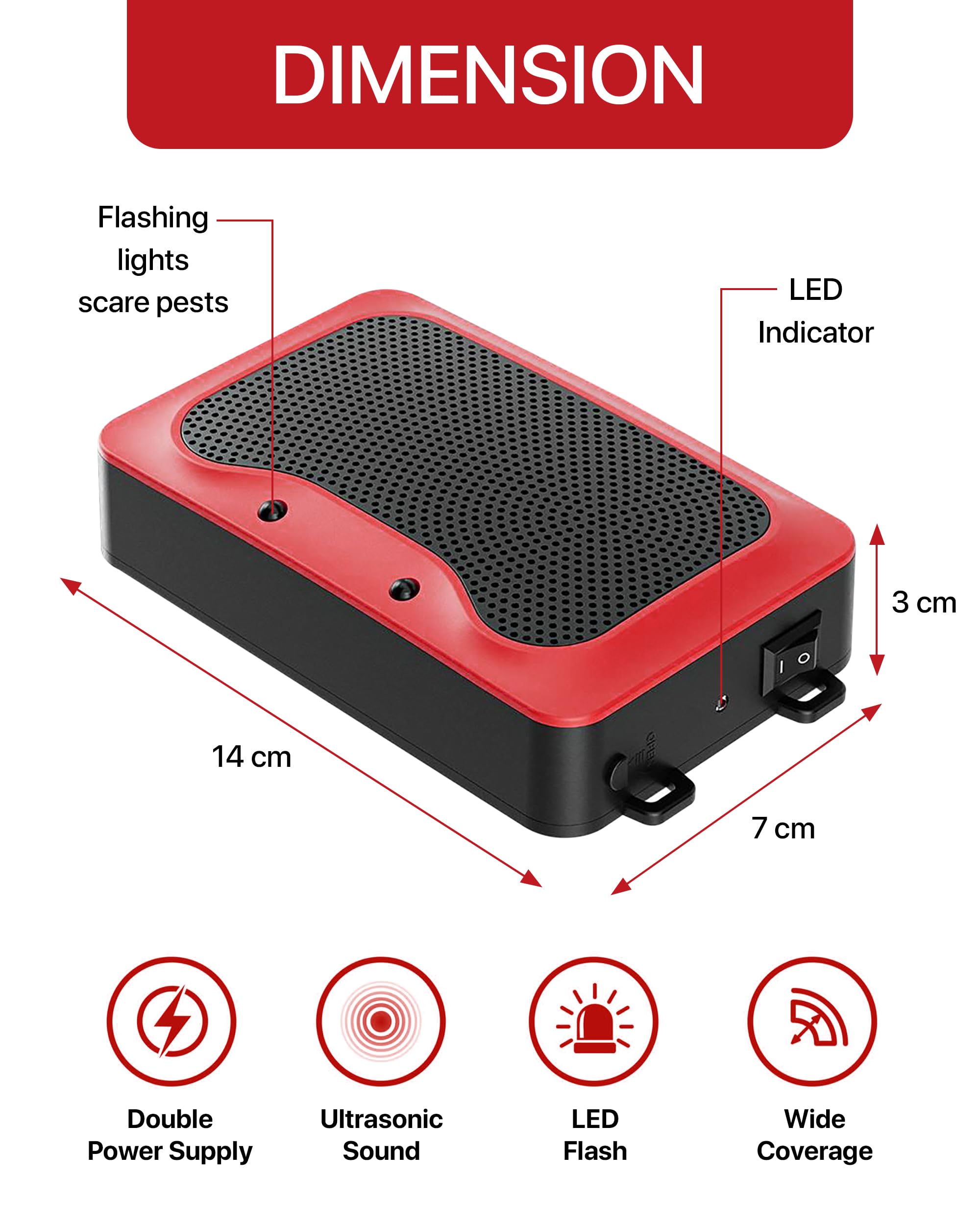Parquet Repelente ultrasónico de plagas para interiores, dispositivo electrónico de alta frecuencia para control de roedores e insectos, repelente ultrasónico para ratones, ratas, cucarachas, arañas y