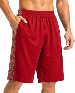 Mens Athletic Running Shorts Basketball Shorts Lightweight Dry Fast Gym Workout Shorts for Men