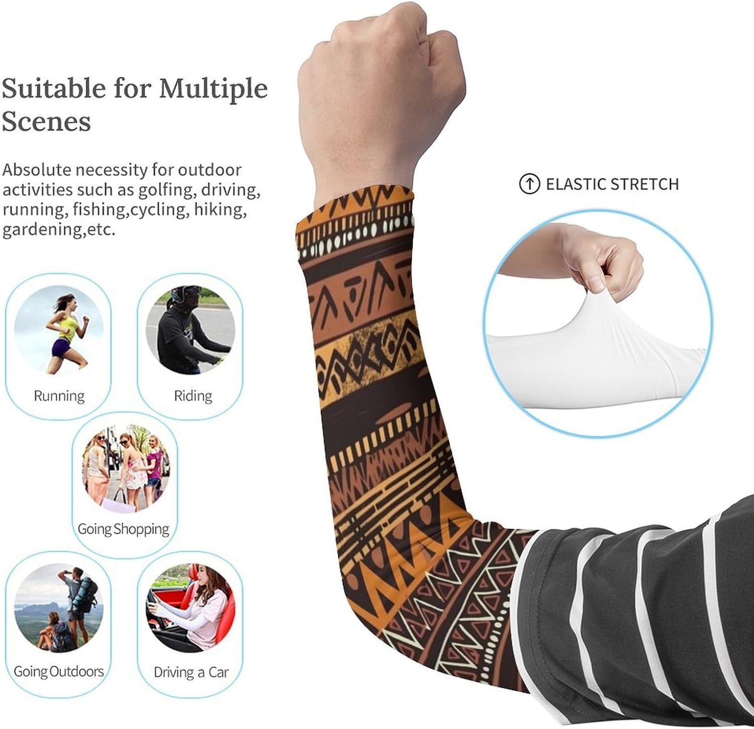 Sports Cooling Arm Compression Sleeves UV Sun Protection Arm Sleeves for Men Women Golf Arm Sleeves