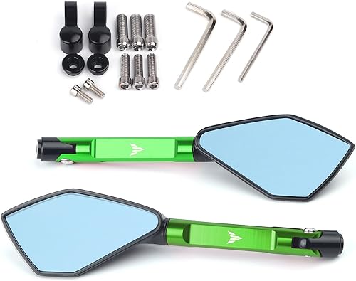 Para Yamaha MT01 MT25 MT03 MT07 MT09 MT10 motocicleta espejo CNC retrovisor lateral (color  verde)