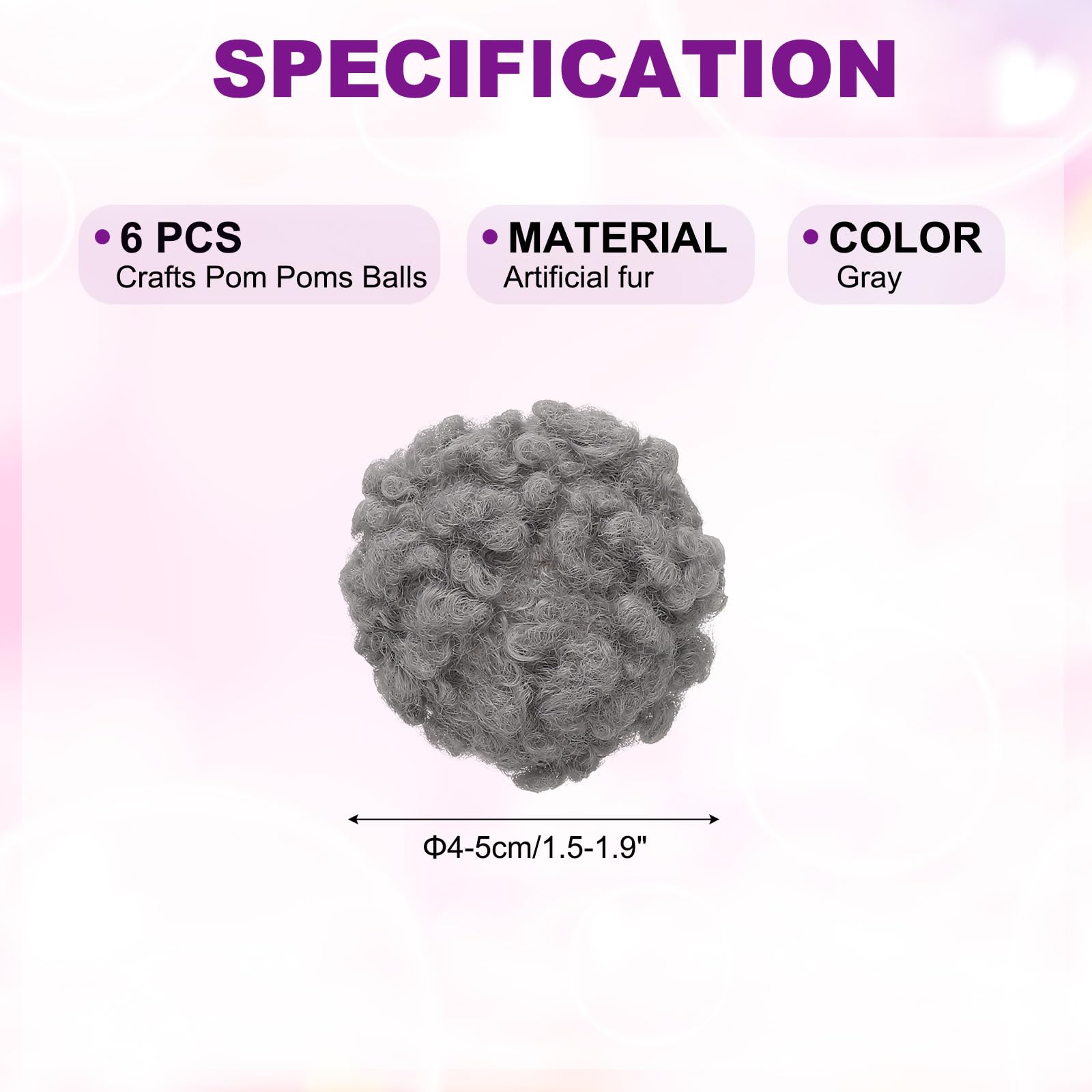PATIKIL 6 Pcs Crafts Pom Poms Balls - Image 2