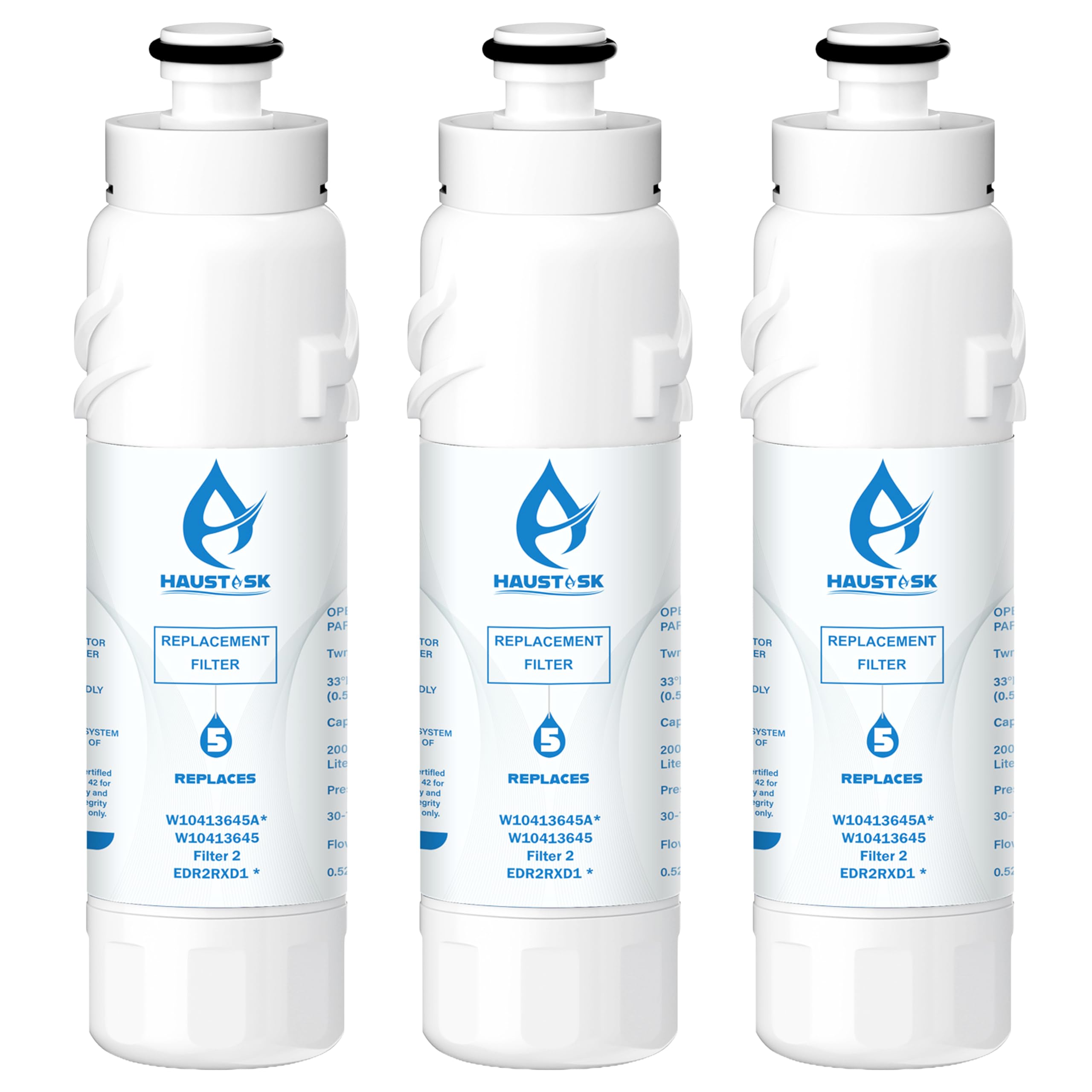 3-Pack Refrigerator Water Filter Replacement – Compatible With W10413645, EDR2RXD1, W10238154