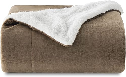 Miniatura 188 de Bedsure Manta de tamaño Queen de vellón sherpa para la cama, manta gruesa y cálida para el invierno, suave y mullida, para el otoño, color blanco, 0