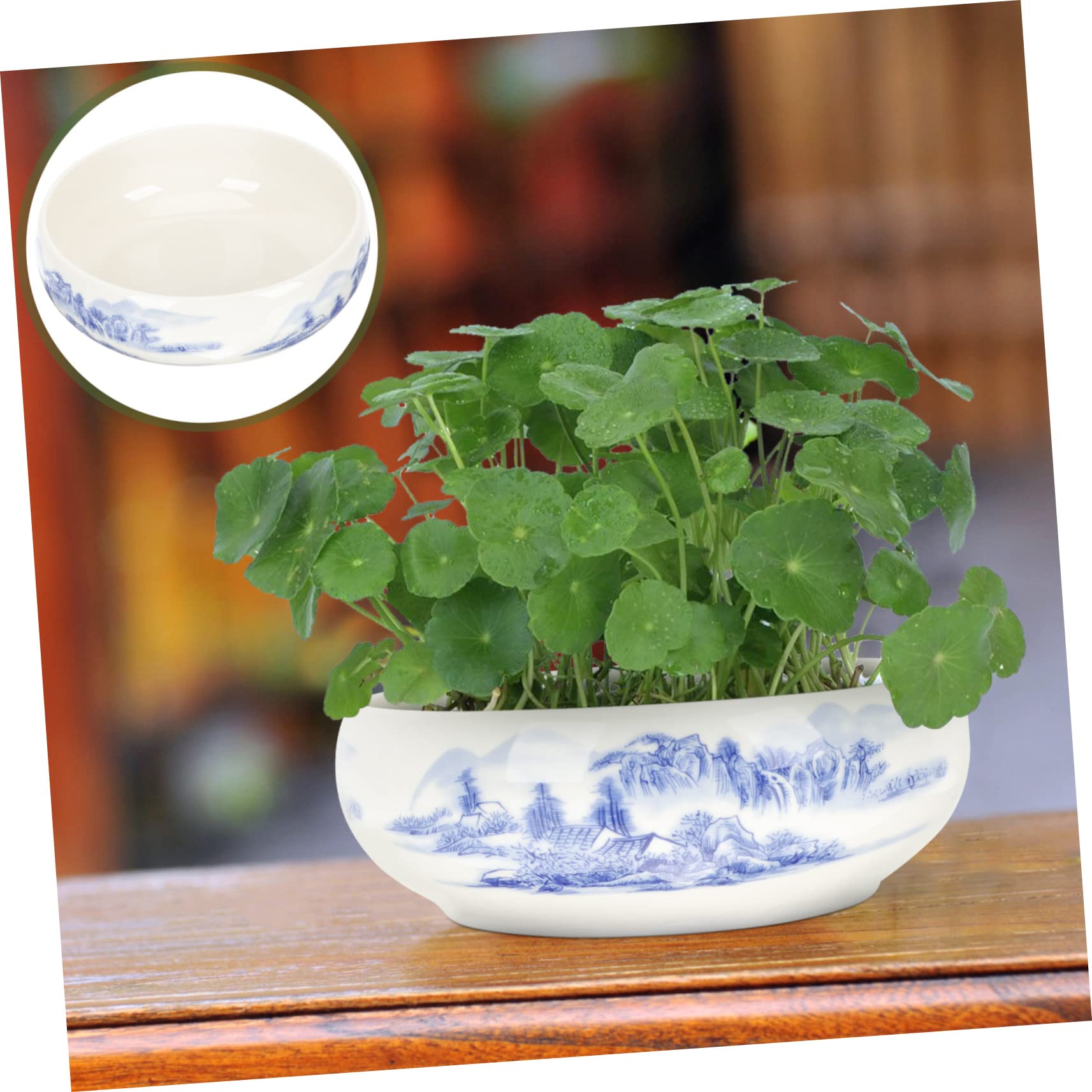 Blumentopf und Kreativ Gestaltet im Chinesischen Stil mit Lotusform Keramik Hydroponischer Handgefertigt für Hydrokultur und Dekoration im Zuhause oder Büro