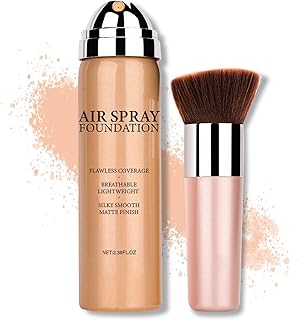 Flawless AirBrush Foundation High Coverage Foundation Smooth Creamy Matte Spray Foundation Makeup Kit For Mature Skin With Natural Nude Finish #Nude