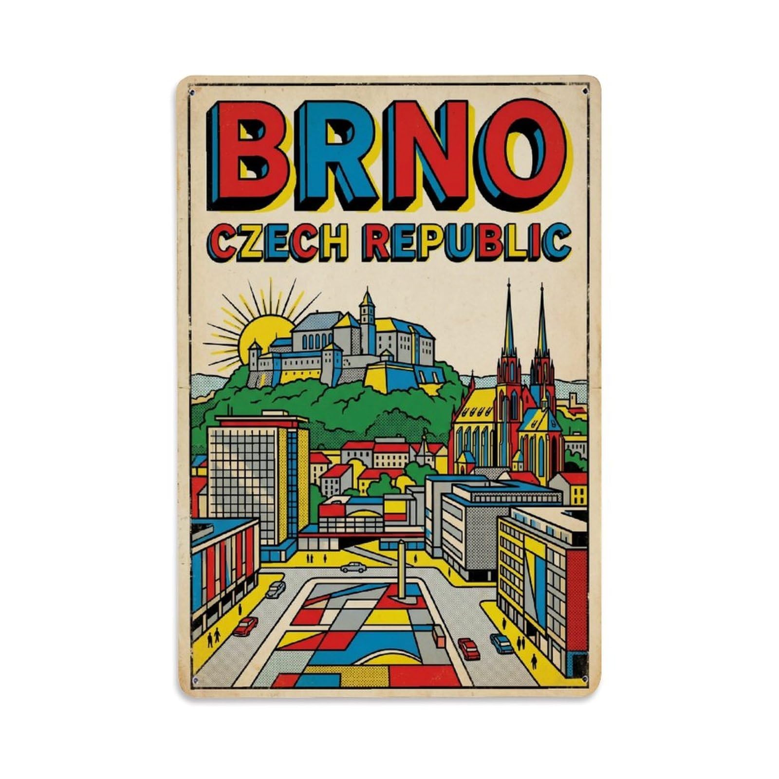 Czechia Brno Vintage Travel Metal Tin Sign