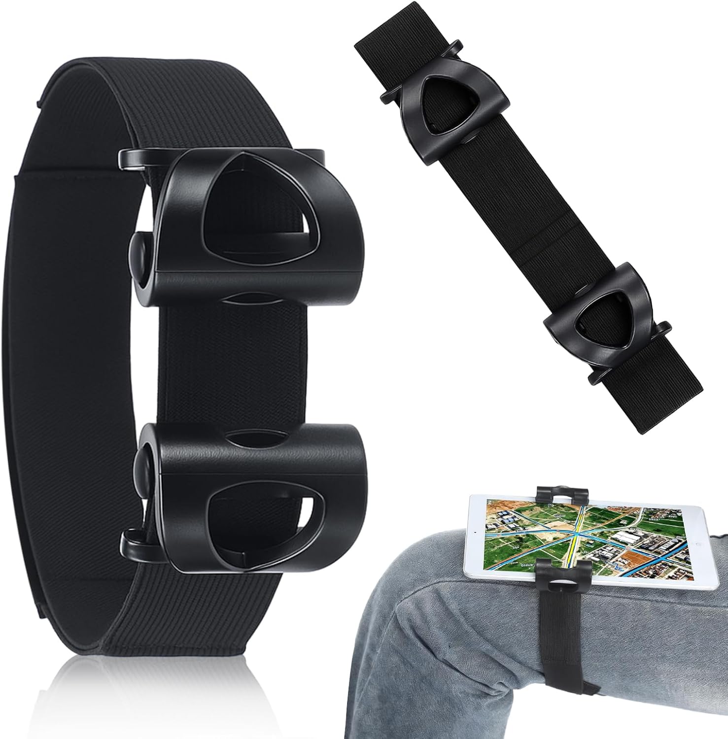 1 Pcs Adjustable Universal Kneeboard for 3-12 Inches Tablets & Phones, Multi-Angle Viewing, Non Slip Design for Pilots, Boating, Wheelchair, Stroller, Fits Tablets & Smartphones, Black