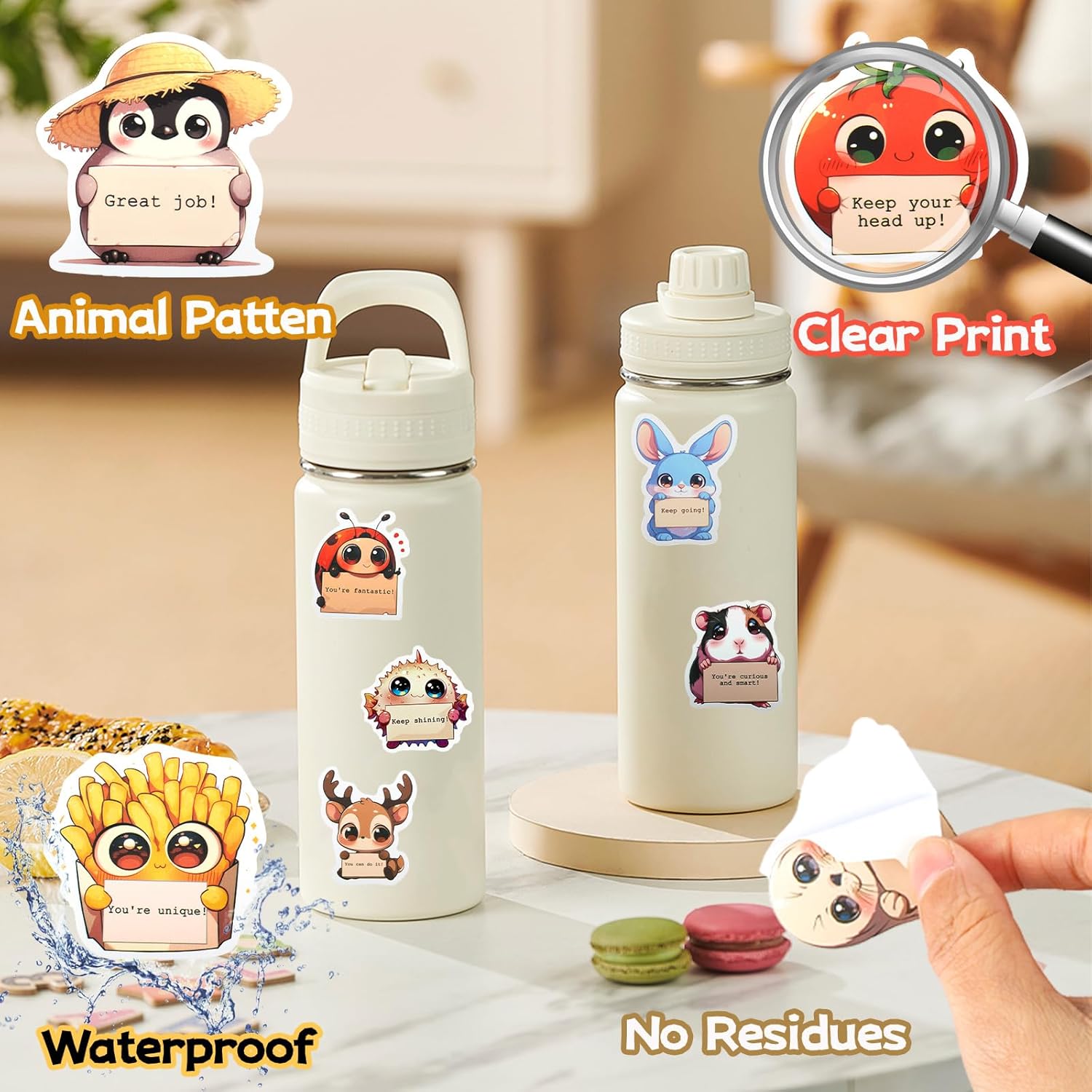 100Pcs Aesthetic Motivational Stickers Waterproof Vinyl Positive Affirmation Quotes for Water Bottles Laptops Inspirational Self-Care Gifts Daily Encouragement Mindset Support Decals