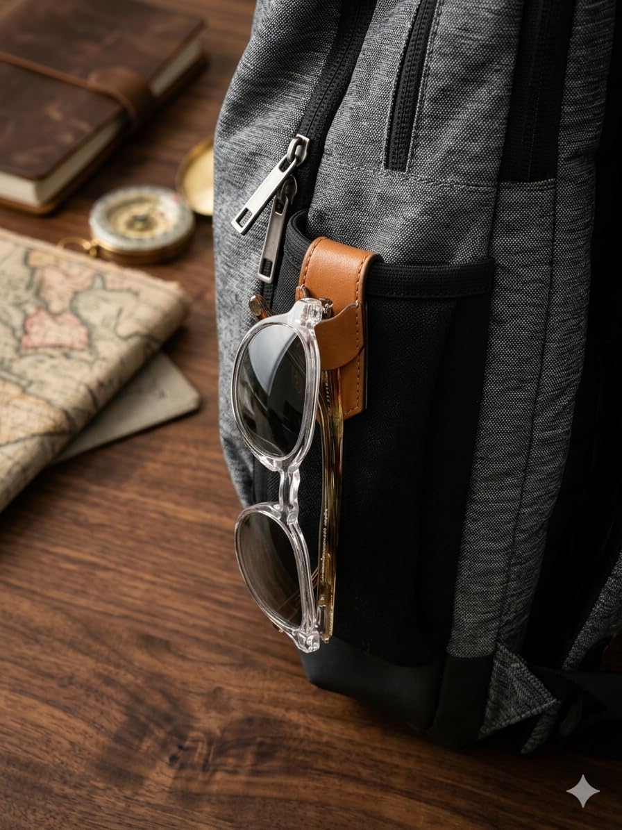 Wearable Magnetic Glasses Holder/Keeper for Sunglasses, Eyeglasses/Use on Shirt Collar, Backpack, Purse, Bag
