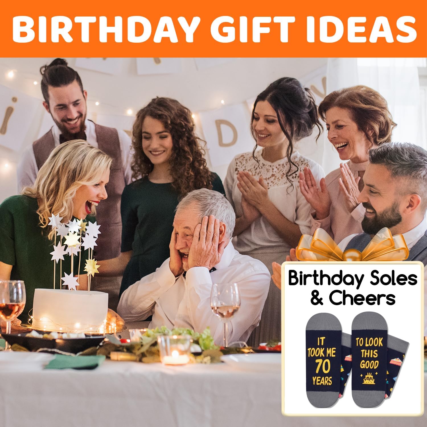 HAPPYPOP Birthday Gifts for Women Men - Novelty 20 30 40 60 70 Year Old Socks with Greeting Card - Image 6