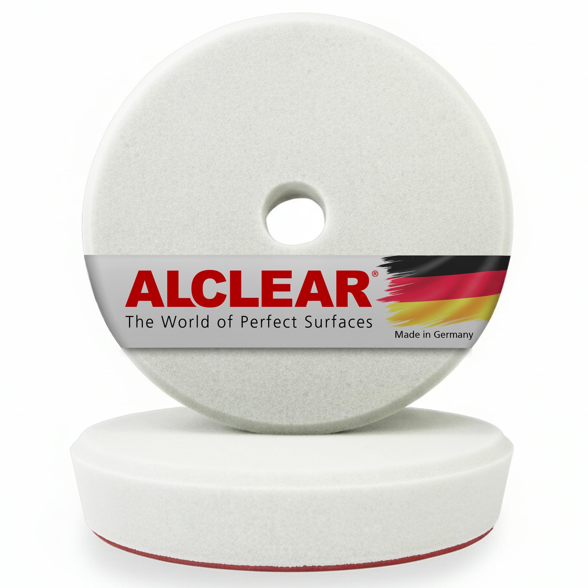 ALCLEAR 5095S Polishing Pad Car Polishing Sponges, Soft for Rupes® Polishing Machine, Diameter: 95/80 x 25 mm, White, Set of 2, Polishing Pad for Car Care