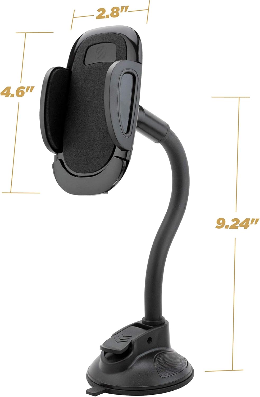 Scosche SUHWDL-XCES0 Select Suction Cup Phone Mount for Car with Adjustable Gooseneck and Phone Holder, Black : Cell Phones & Accessories