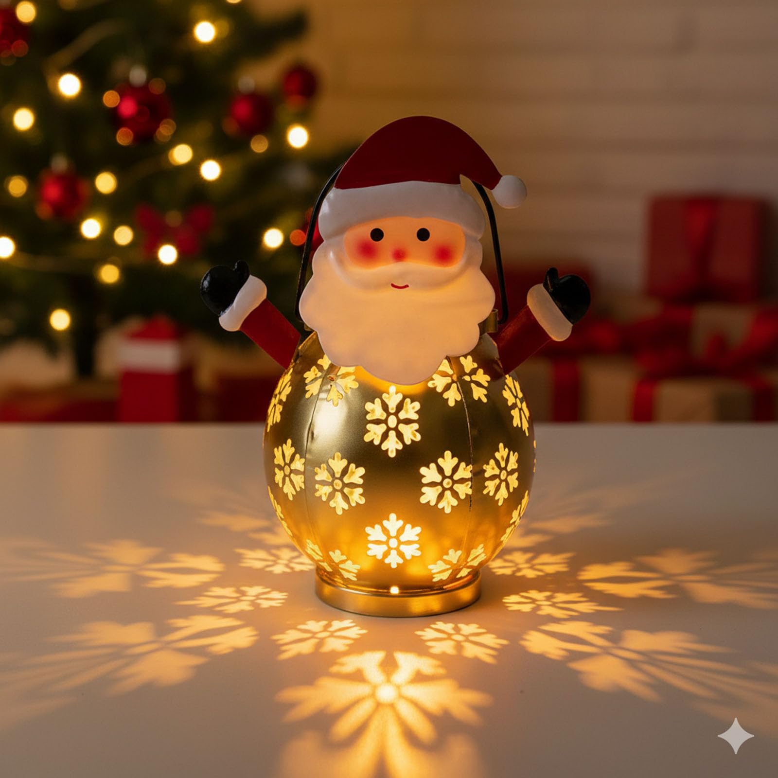 Décorations de Noël solaires extérieures Père Noël lanterne étanche - 8