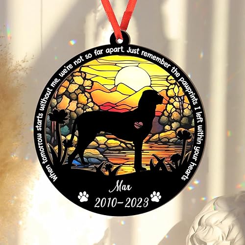 Miniatura 8 de Adorno personalizado de Presa Canario Suncatcher, adorno de Navidad Presa Canario  Regalo para perro amante, Memorial Presa Canario 3D 2 capas