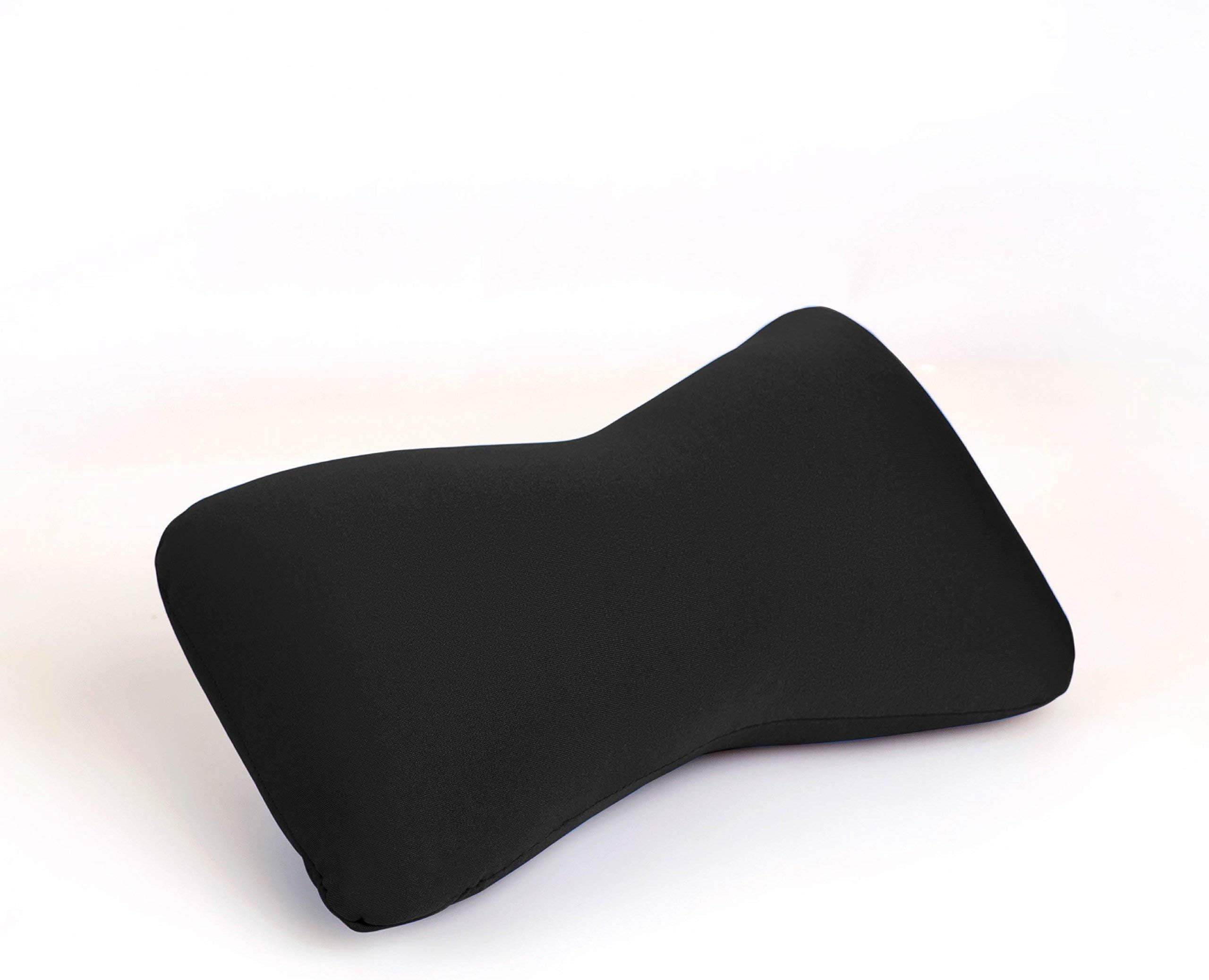 Cushie Pillows 11 inches x 8 inches x 6 inches Microbead Bolster Squishy/Flexible/Extremely Comfortable Pillow - Black