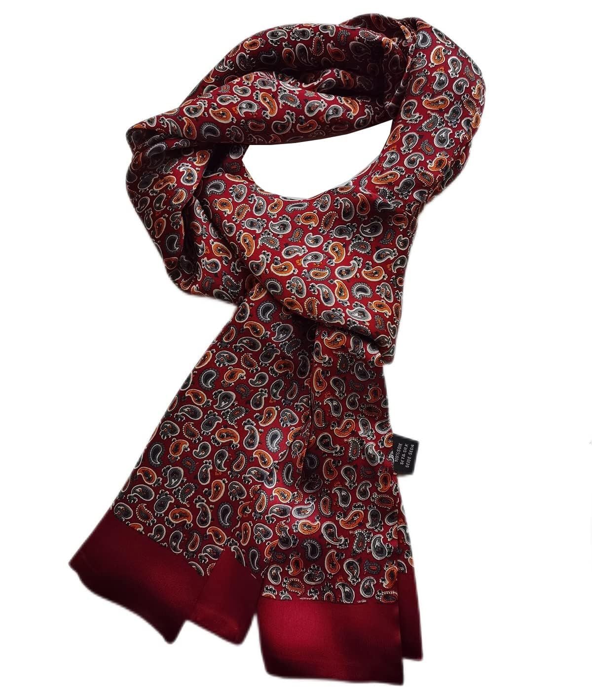 Foulard en Soie Vintage pour Homme, 100% Pure, Motif Classique, Double Couche, imprimé Gentleman