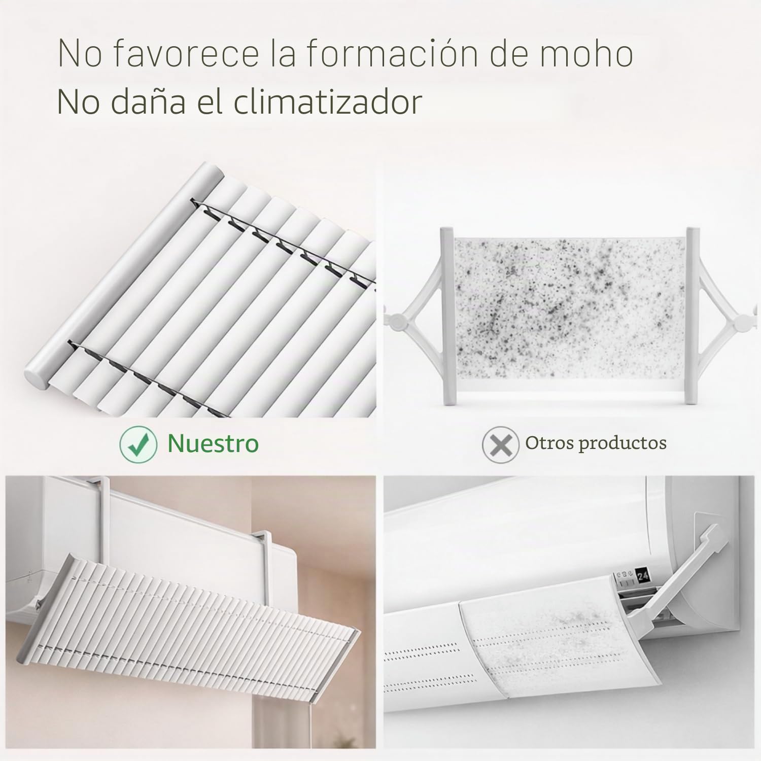 Deflector Aire Acondicionado, Déflecteur de Climatiseur Ajustable Aleación de Aluminio y ABS Anti Directo Soplando Difusor Aire Acondicionado