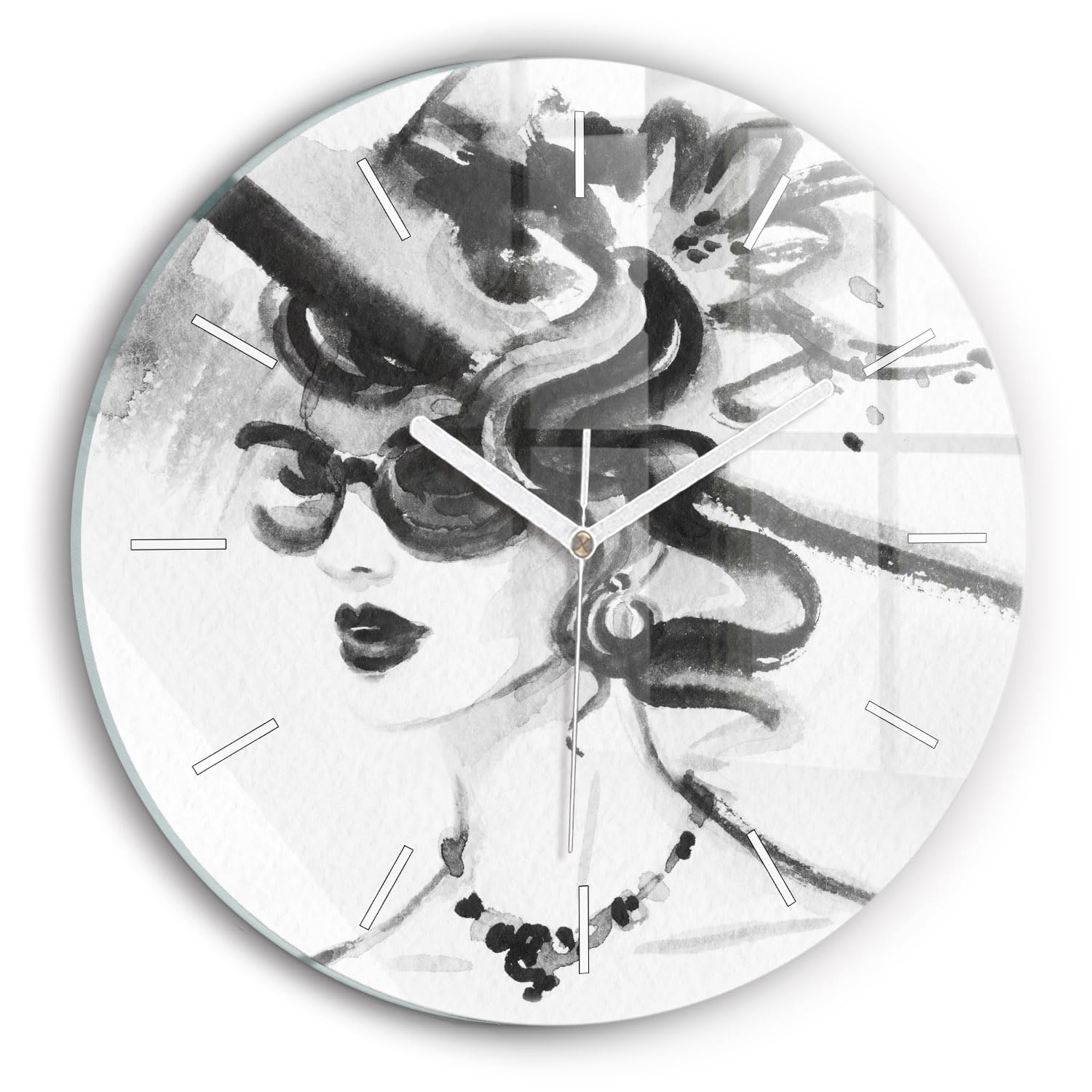 Horloge en verre Wallfluent 30 cm au style élégant et finitions de qualité supérieure