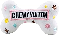 Vista 34 de Haute Diggity Dog Black Checker Chewy Vuiton Bone, Juguetes de Peluche de Diseñador para Perros con Chirriador Interactivo, Estimulante