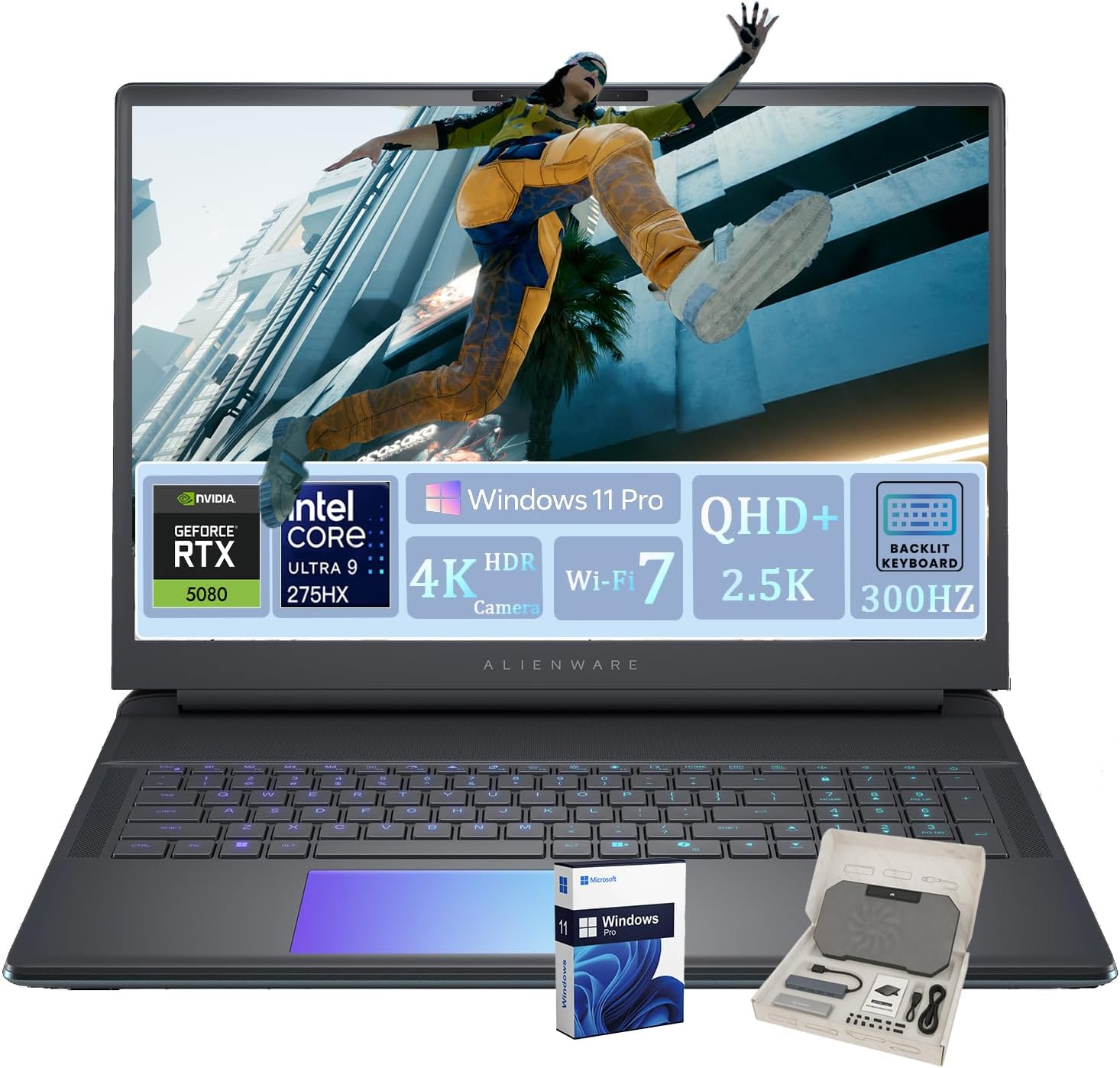 Alienware 18 Area-51 Gaming Laptop – w/Accessories • GeForce RTX 5080 GDDR7 • In…