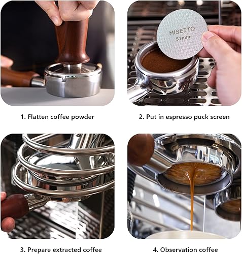 Miniatura 5 de Pantalla de disco de espresso de 2.008 in, 100 m de grosor y 0.067 in de grosor, acero inoxidable MISETTO SS, reutilizable, profesional,