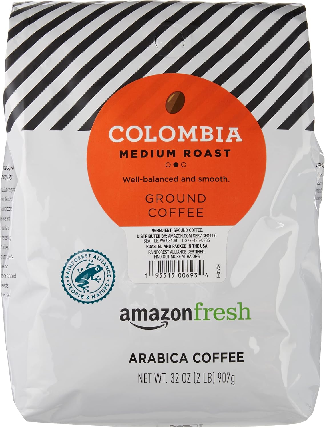 Amazon Fresh, Colombia Ground Coffee, Medium Roast, 32 Oz
