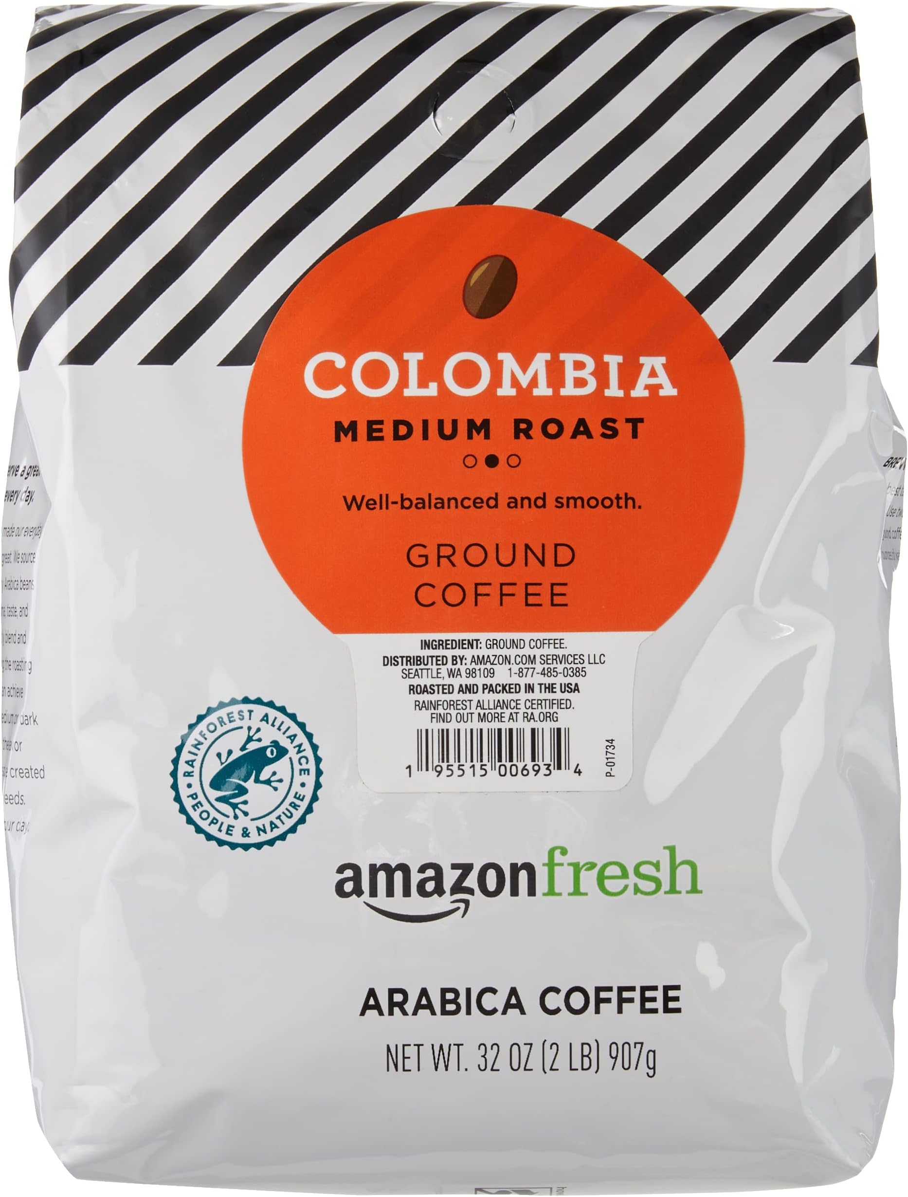 Amazon Fresh, Colombia Ground Coffee, Medium Roast, 32 Oz