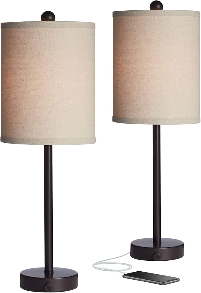 Lámparas de Mesa Industriales 60.33 cm Set de 2 con USB y Enchufe miniatura 2