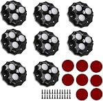 8 Roues auto-adhésives Pcs, rouleaux pivotants à 360°, capacité de charge 220.46lb pour poubelles, boîte de rangement, petits meubles (Hexagon noir (trois boules en acier))