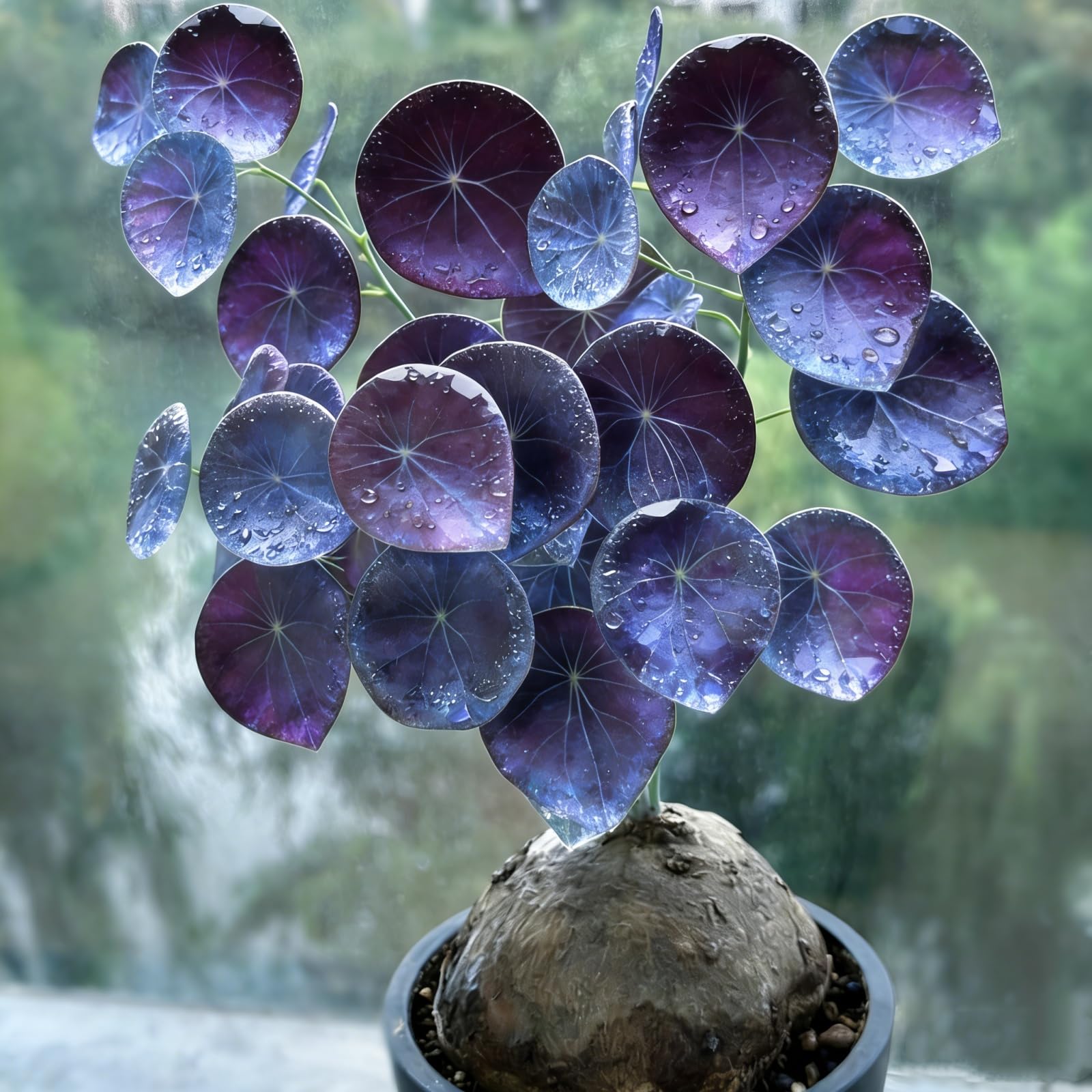 Rare Crystal Stephania erecta Bulbs : Hardy Perennial UFO Plant Bushes for Garden Ready to Plant Garden Displays-3Bulbs-D