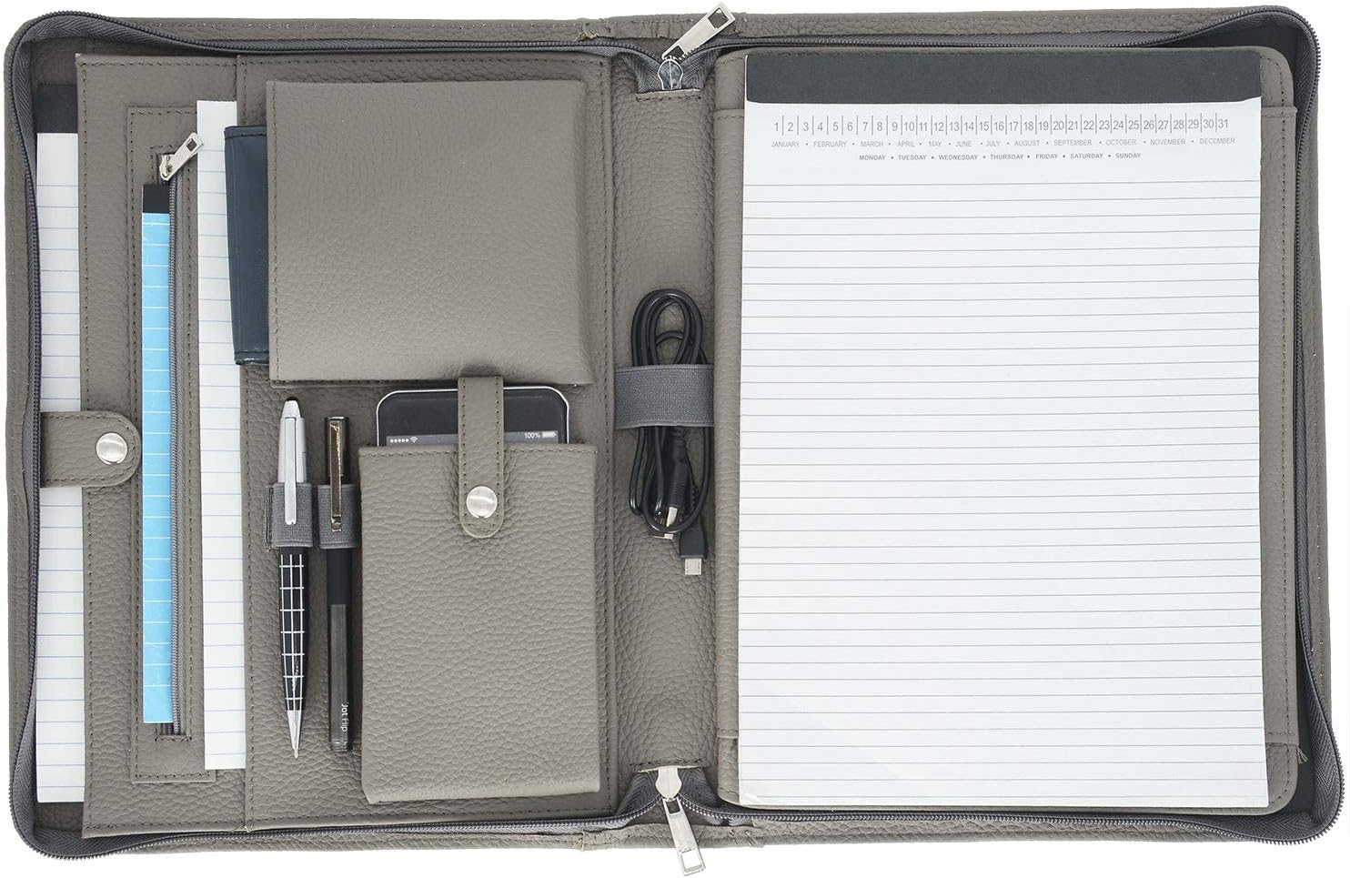 Prоduсt Dеаl iCarryAll Leather Zippered Padfolio Case for iPad 10.2 inch/ 10.5 inch/ 11 inch, A4 Notepad, Gray 🔥 Flаѕh Sаlе iCarryAll Leather Zippered Padfolio Case for iPad 10.2 inch/ 10.5 inch/ 11 inch, A4 Notepad, Gray