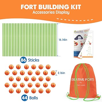 Tiny Land Fort Building Kit for Kids Ages 4-12, STEM Building Toy