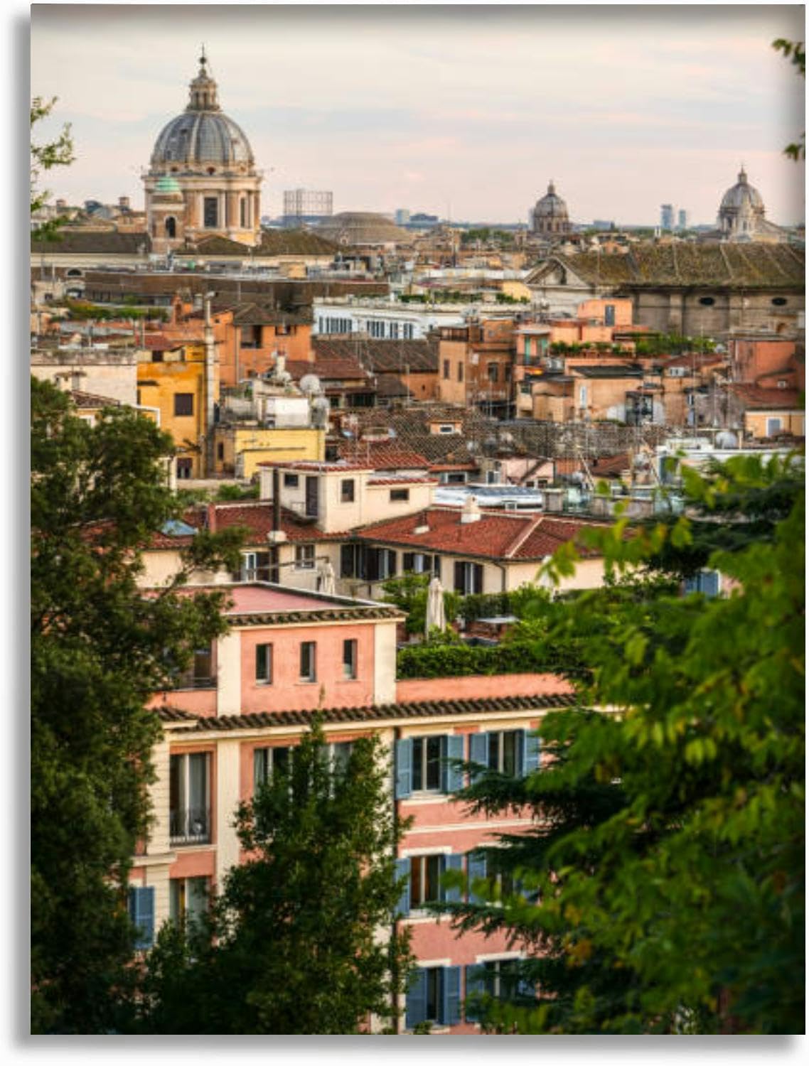 Bathroom Wall Art Decor Bathroom Pictures for Wall Artwork A view the historic center Rome and the Campo Marzio district Framed Canvas Wall Art for Bedroom Dining Room Farmhouse 16"x20"