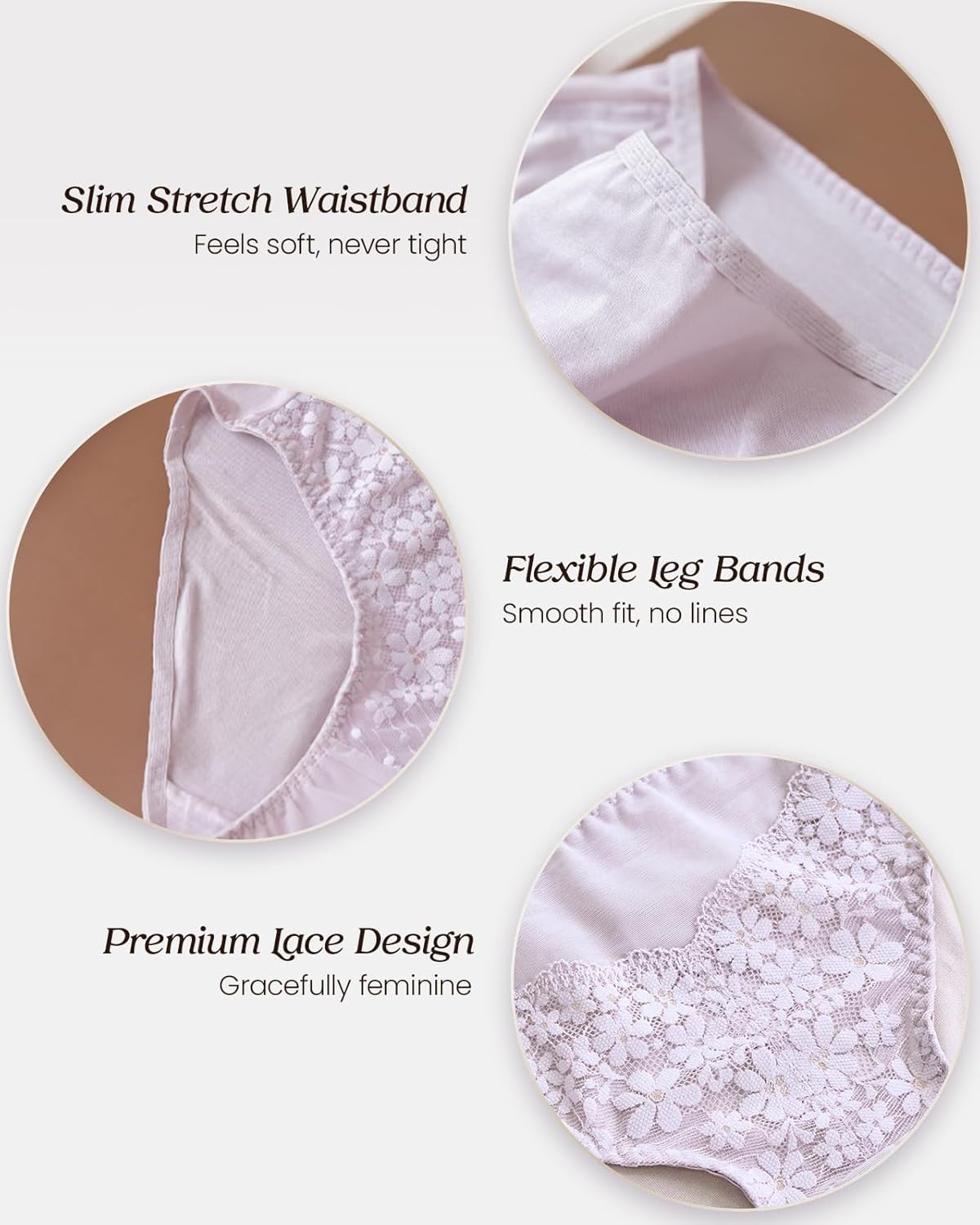 100% Mulberry Silk Underwear, Silk Floral Lace Hipster, Ultra Breathable Bikini Panties for Women - Image 4