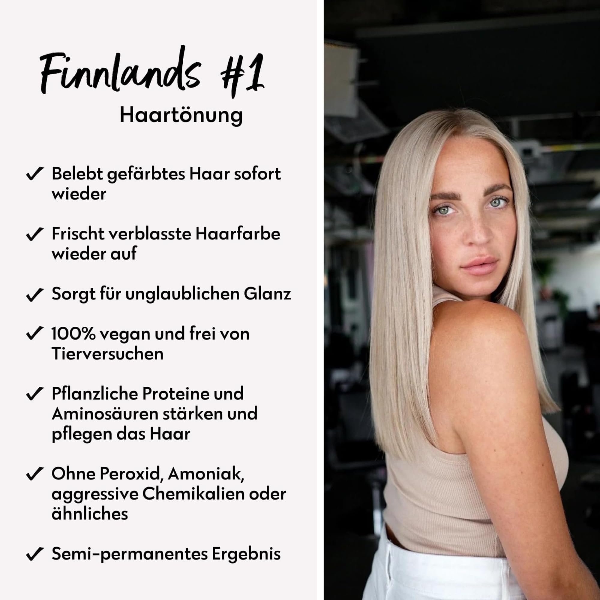 FOUR REASONS Color Mask, Cool Sand Blonde (27 Farbtöne) – Haar-Gloss & Farbspendende Pflege – Semi-Permanente Haartönung für Coloriertes Haar – Vegan & Cruelty-Free – 200 ml