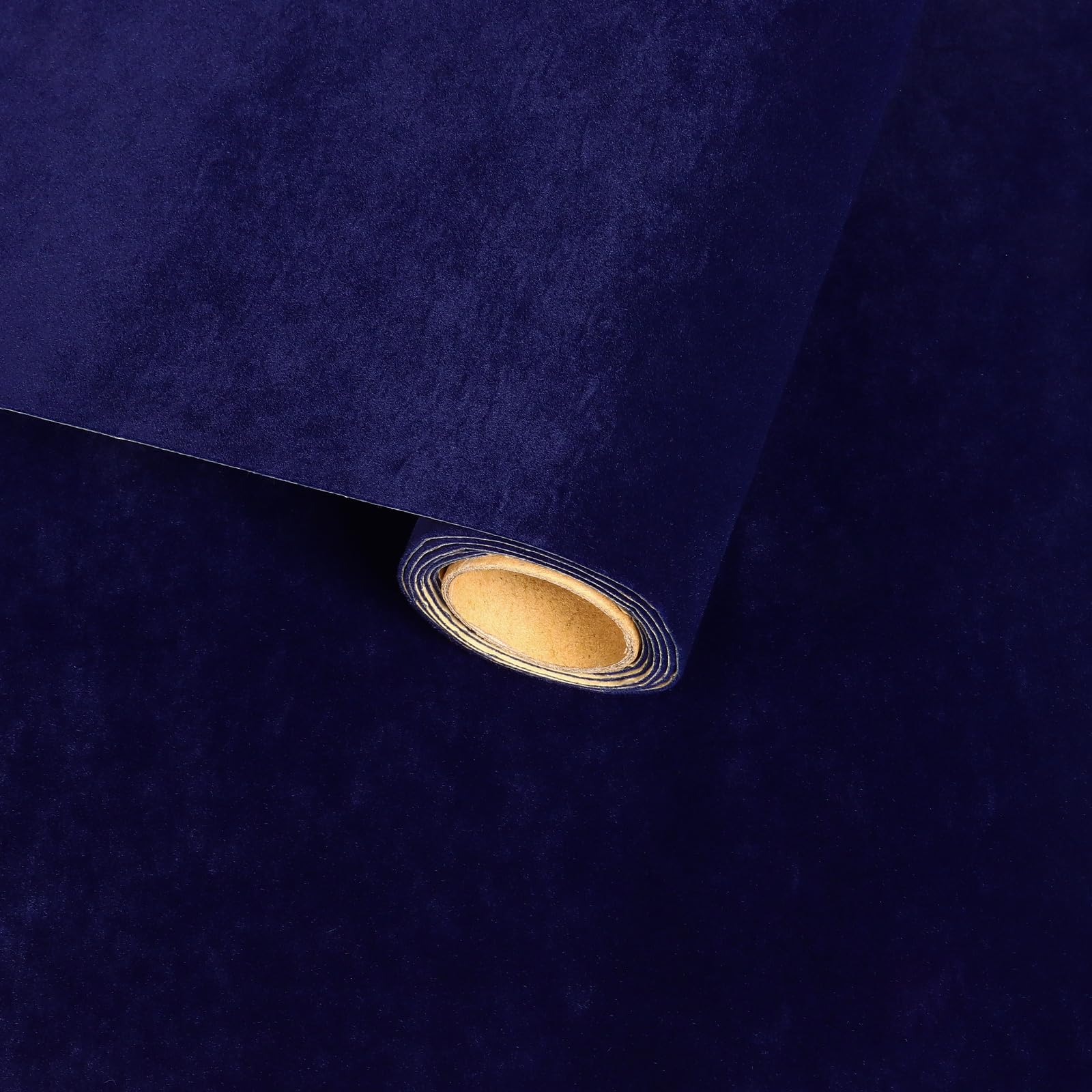 Papier peint autocollant en velours doux bleu marine pour étagère et tiroir