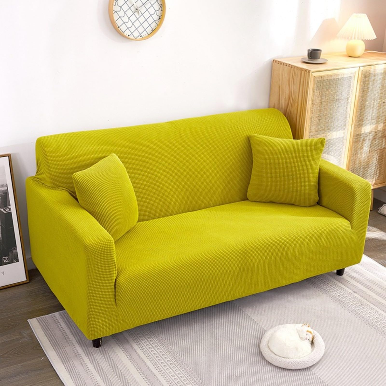L A Forma Divano Copertura Divano Slipcover con Cinghie Elastiche Impermeabile Antiscivolo Trapuntato Mobilia Protettore per Bambini Animali Domestici 1 2 3 4 Sedili