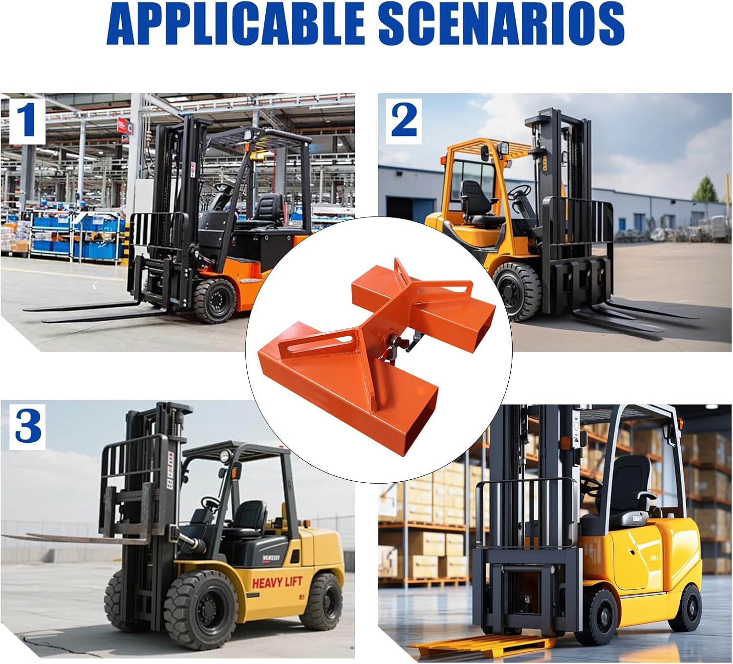 3T/6600LBS Forklift Mobile Crane, Truss Jib Boom Hoist with 2 Hooks, Heavy Duty Forklift Extension Attachment