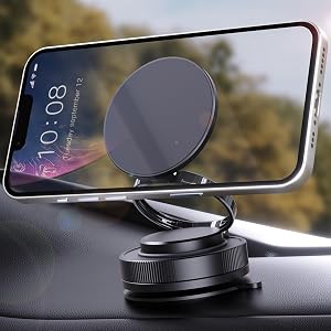 2025 Upgraded Car Phone Holder for Magsafe, 360° Adjustable 2500gf Strong Magnetic Phone Holder for Your Car, Hands Free Suction Cup Cell Phone Mount for iPhone 16 Pro Max 15 14 13 12