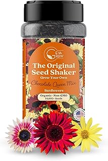 Sponsored Ad - Sunflower Seed Shaker - Grow Your Own Sunflowers with GevaGrow | 10 Ounce Shaker, 14,000+ Seeds | Chocolate...